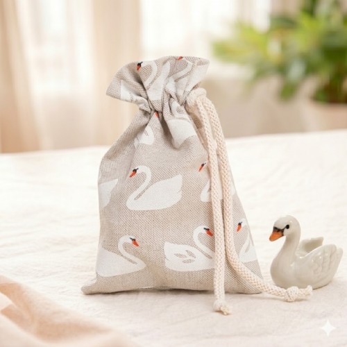 Μπομπονιέρα Πουγκί Swan 331149-17x12