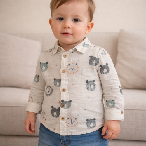 Πουκάμισο, Βαμβακερό, Λινο, Shirt cotton lion 773332