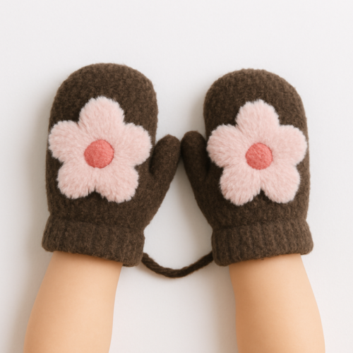 Βρεφικά γαντάκια μάλινα με κορδόνι Winter gloves 85541