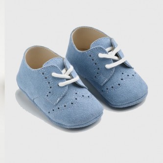 Παπούτσια Αγκαλιάς Βάπτισης Oxford-Σιελ-Suede-A2EV05p
