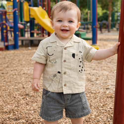 Πουκάμισο, Βαμβακερό, λινό, Poukamiso, Vamvakero, Typou, Lino, Set jean shorts beige zoo shirt 773328